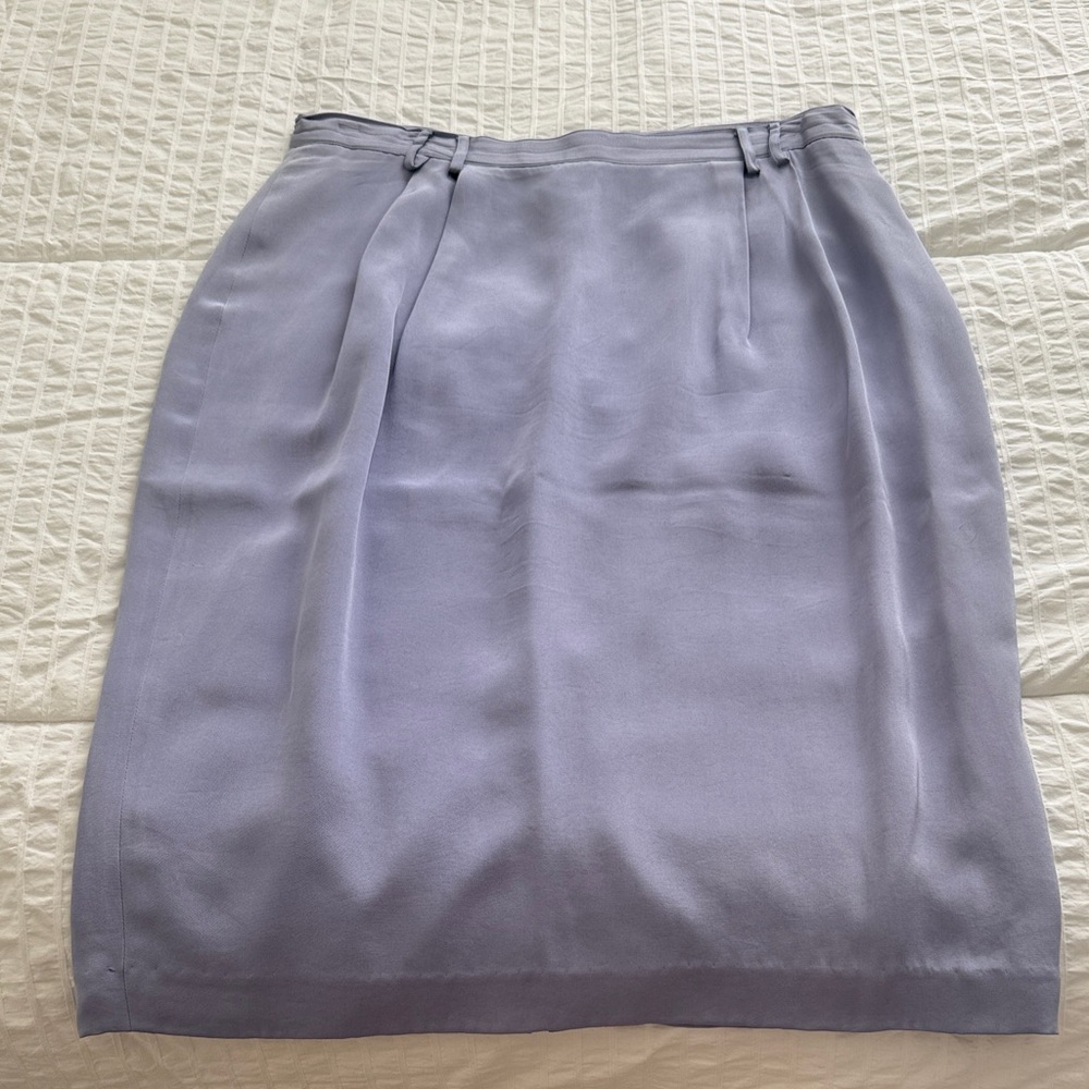 Classic Silk Lavender Pencil Skirt